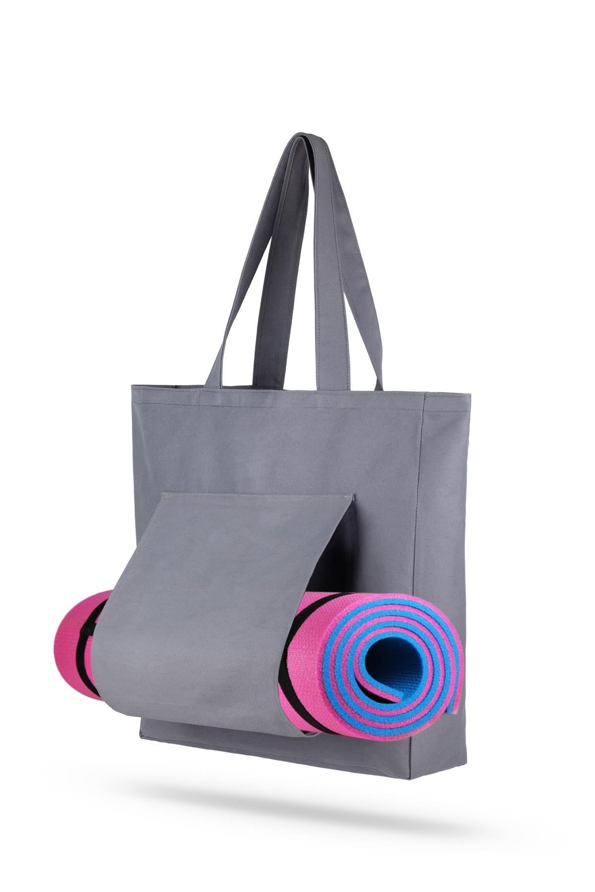 Gri Gabardin Pilates Çantası