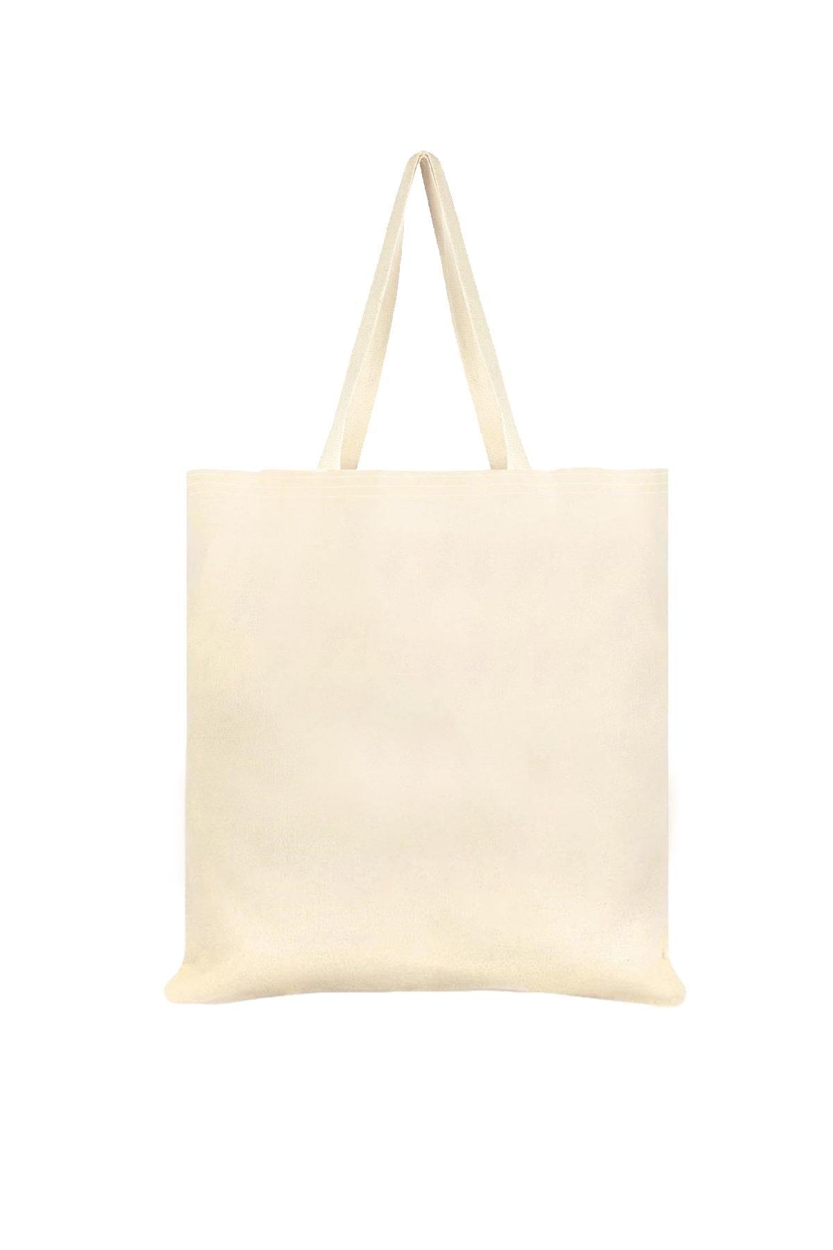 Kolon Saplı Büyük Boy Ham Bez Çanta (40x45cm) | 10 adet