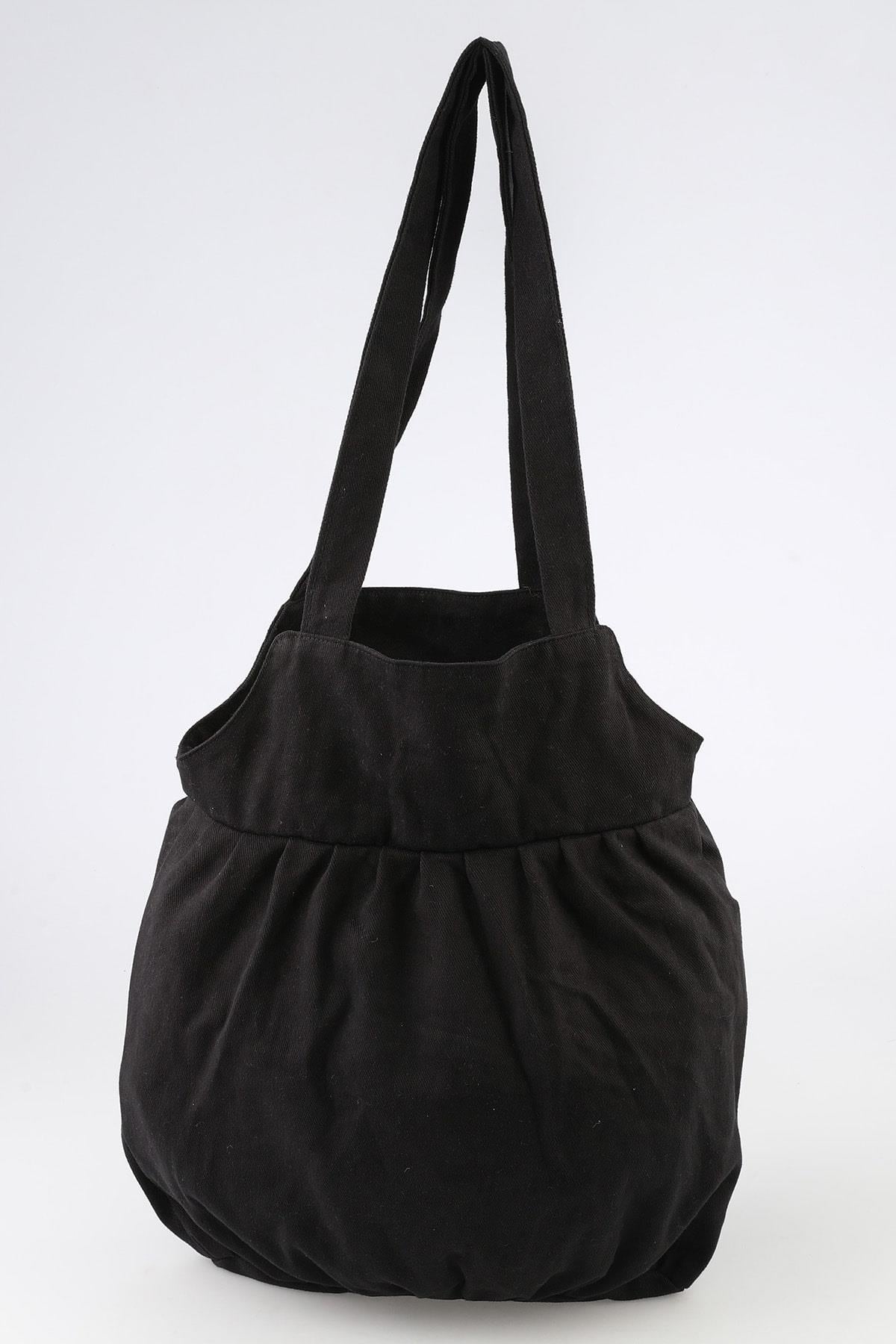 Pileli Model Çanta (Siyah)