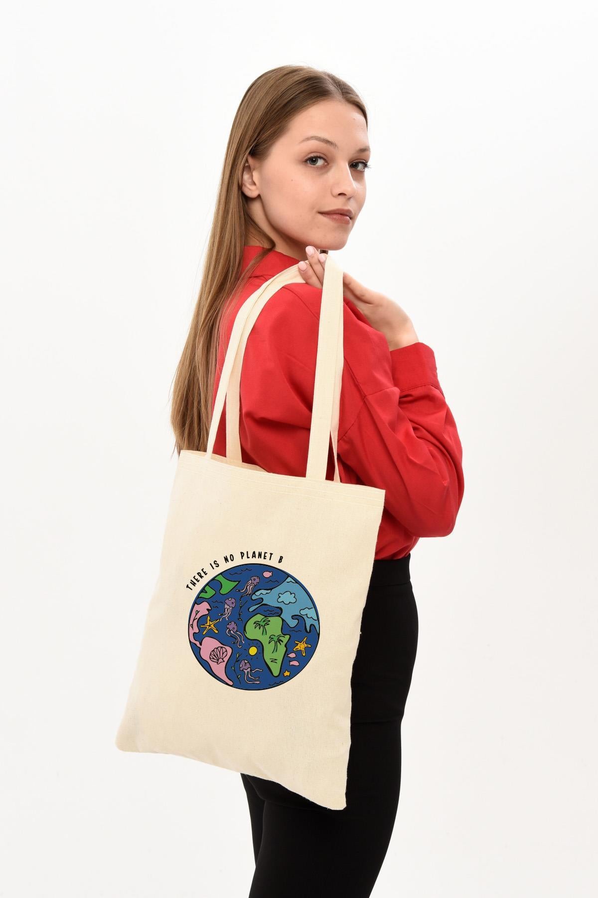 There Is No Planet B Baskılı Bez Çanta