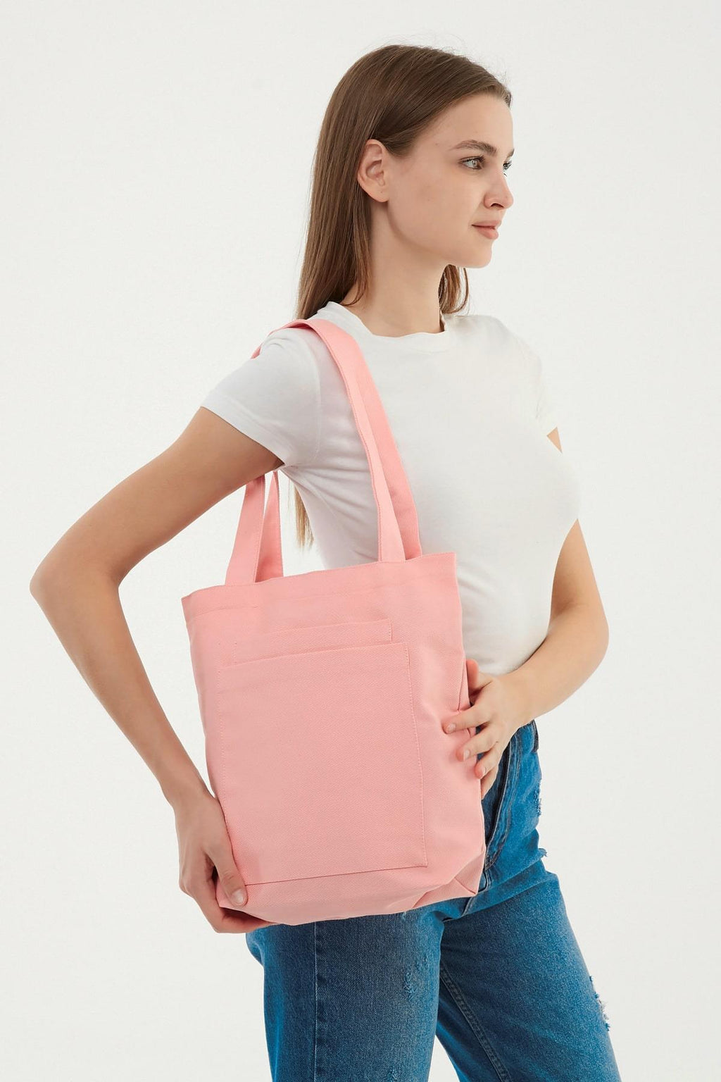 2 Cepli Pembe Gabardin Çanta
