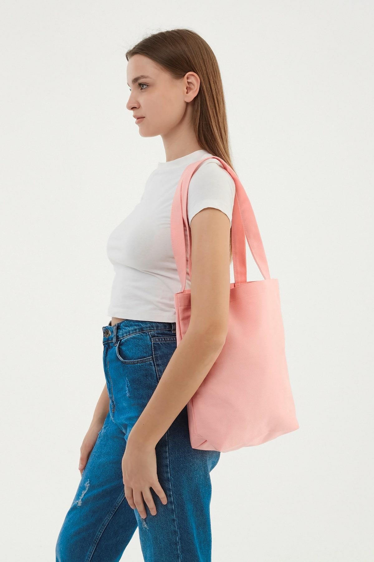 2 Cepli Pembe Gabardin Çanta