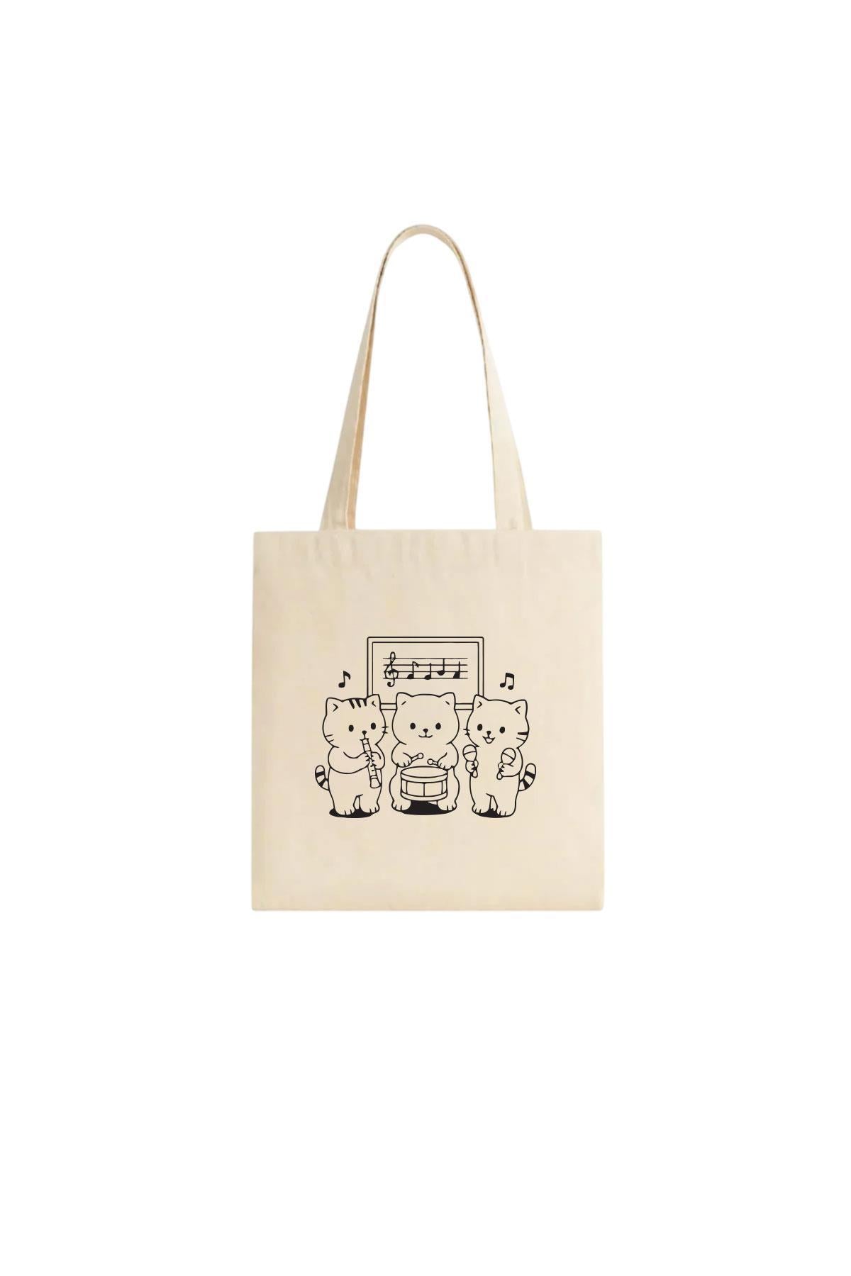 3 Adet Kedi Serisi Orta Boy Boyama Çantası