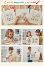 3 Adet Kedi Serisi Orta Boy Boyama Çantası