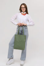 3 Cepli Mint Yeşili Gabardin Çanta