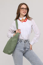3 Cepli Mint Yeşili Gabardin Çanta