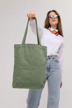 3 Cepli Mint Yeşili Gabardin Çanta