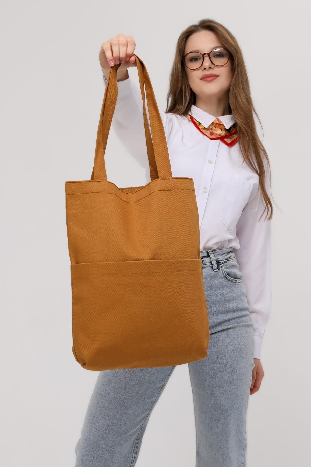 3 Cepli Kiremit Gabardin Çanta
