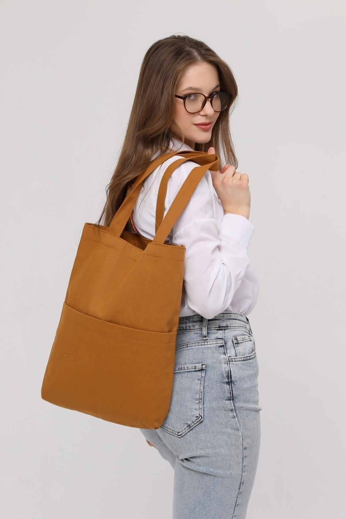 3 Cepli Kiremit Gabardin Çanta