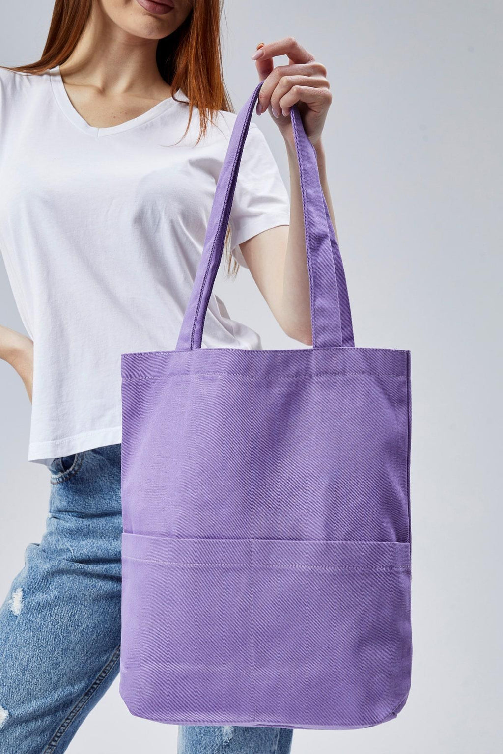 3 Cepli Lila Gabardin Çanta