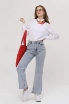 3 Cepli Kırmızı Gabardin Çanta