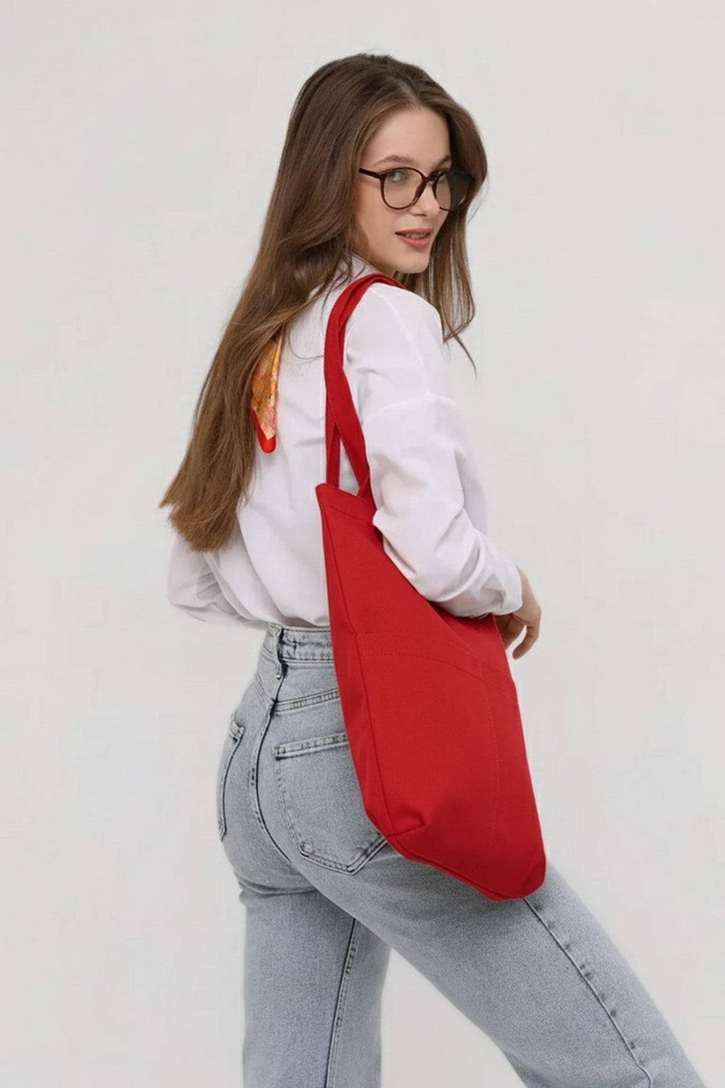 3 Cepli Kırmızı Gabardin Çanta