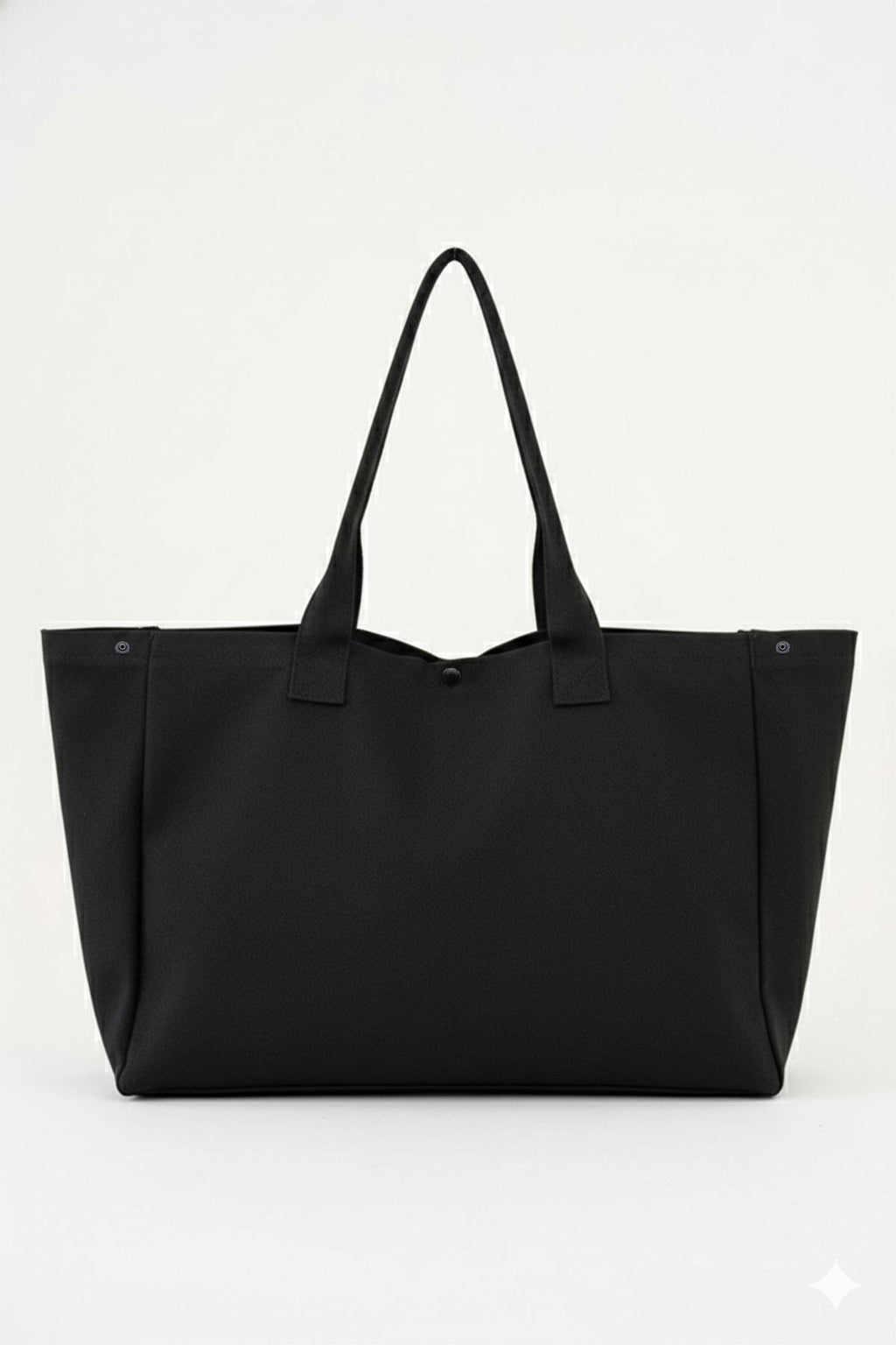 Siyah 3 Çıtlı Büyük Boy Kanvas Çanta