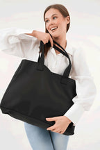 Siyah 3 Çıtlı Büyük Boy Kanvas Çanta