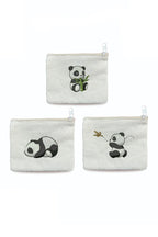3'lü Panda Baskılı Kanvas Cüzdan