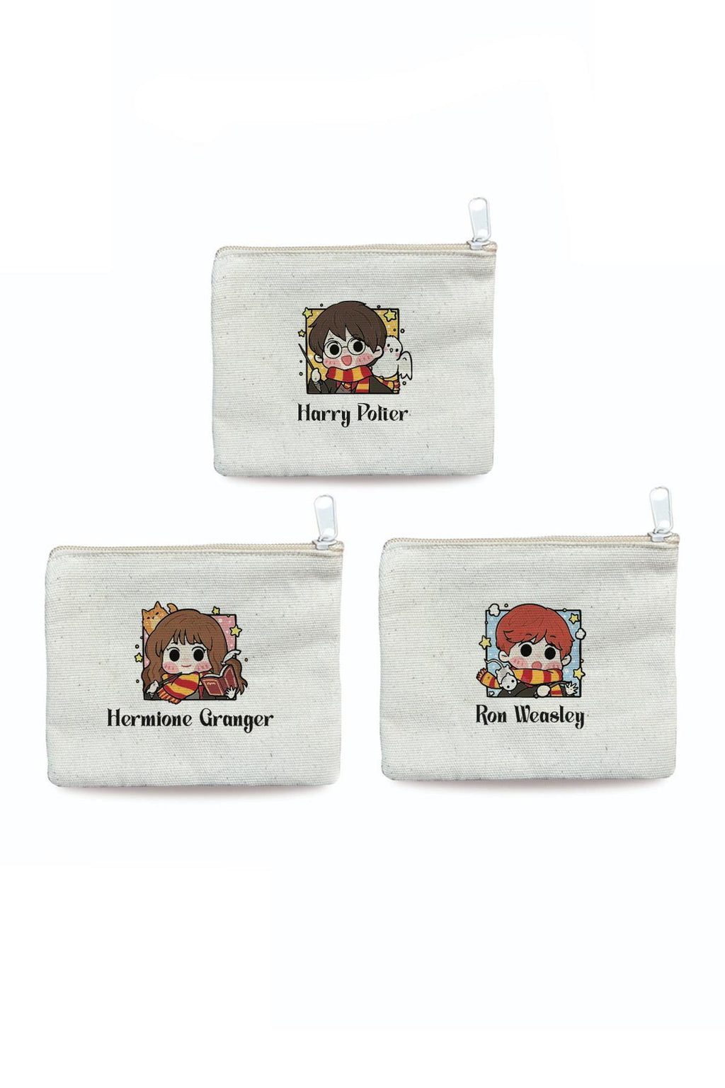 3'lü Harry Potter Baskılı Kanvas Cüzdan