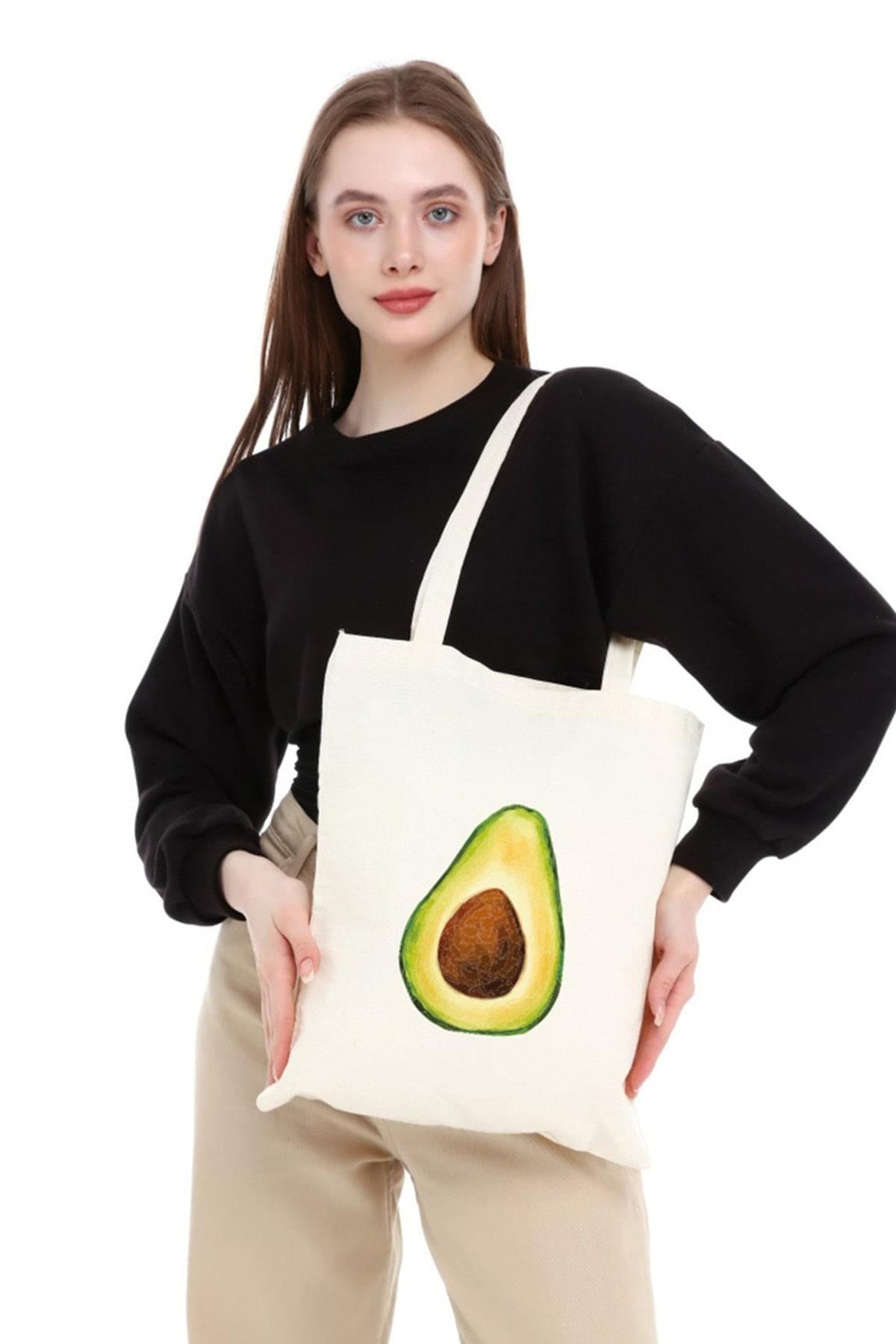 AVOKADO BASKILI HAM BEZ ÇANTA | 8 CM ALT KÖRÜKLÜ (35X40X8) (Tek Taraflı)
