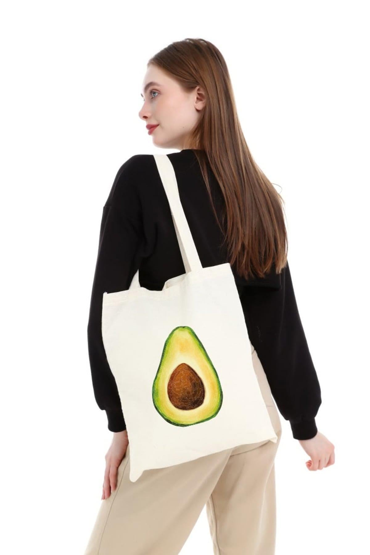 AVOKADO BASKILI HAM BEZ ÇANTA | 8 CM ALT KÖRÜKLÜ (35X40X8) (Tek Taraflı)