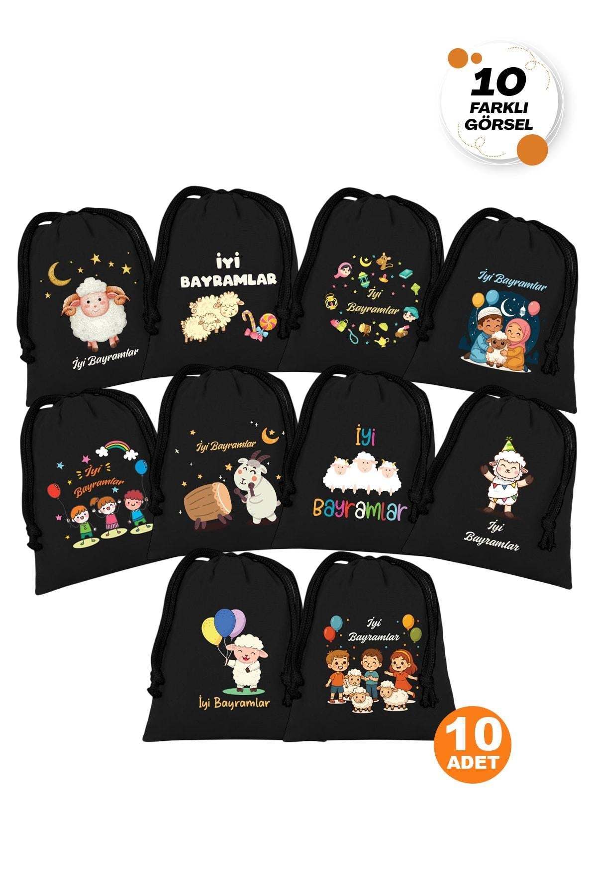 Siyah Bayram Harçlığı Kesesi 12x16cm (10ADET)