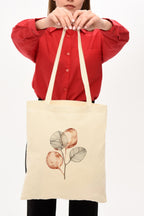 Brown Flower Baskılı Bez Çanta