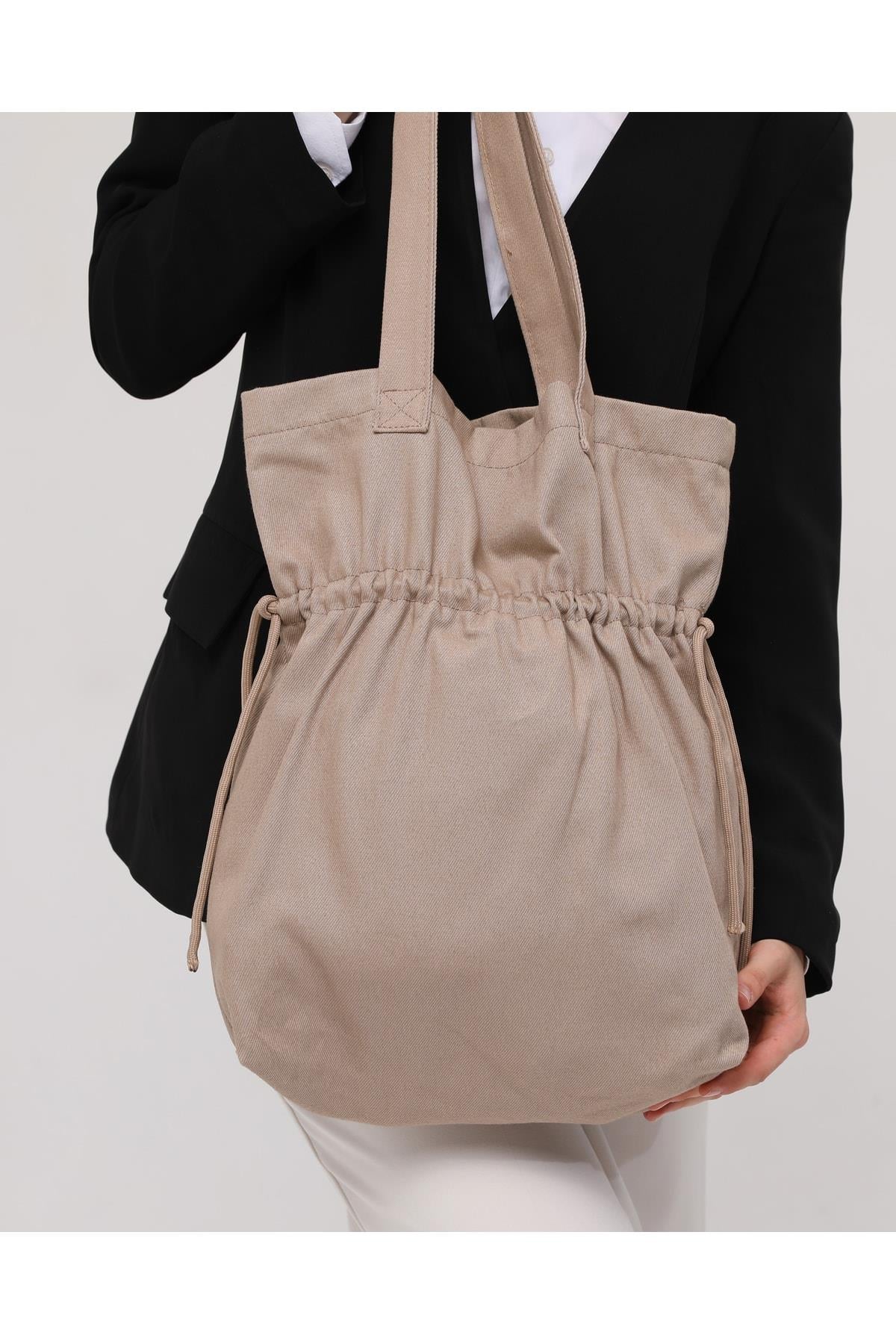 Büzgülü Model Çanta (Vizon)