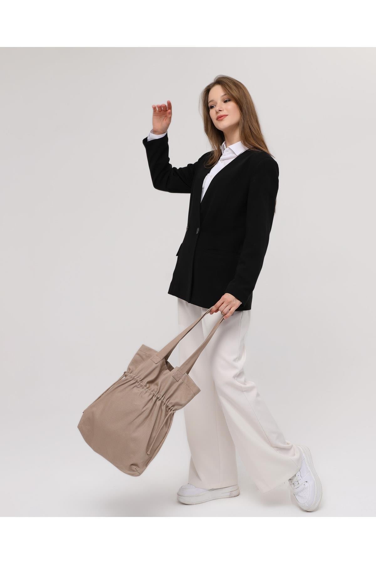 Büzgülü Model Çanta (Vizon)