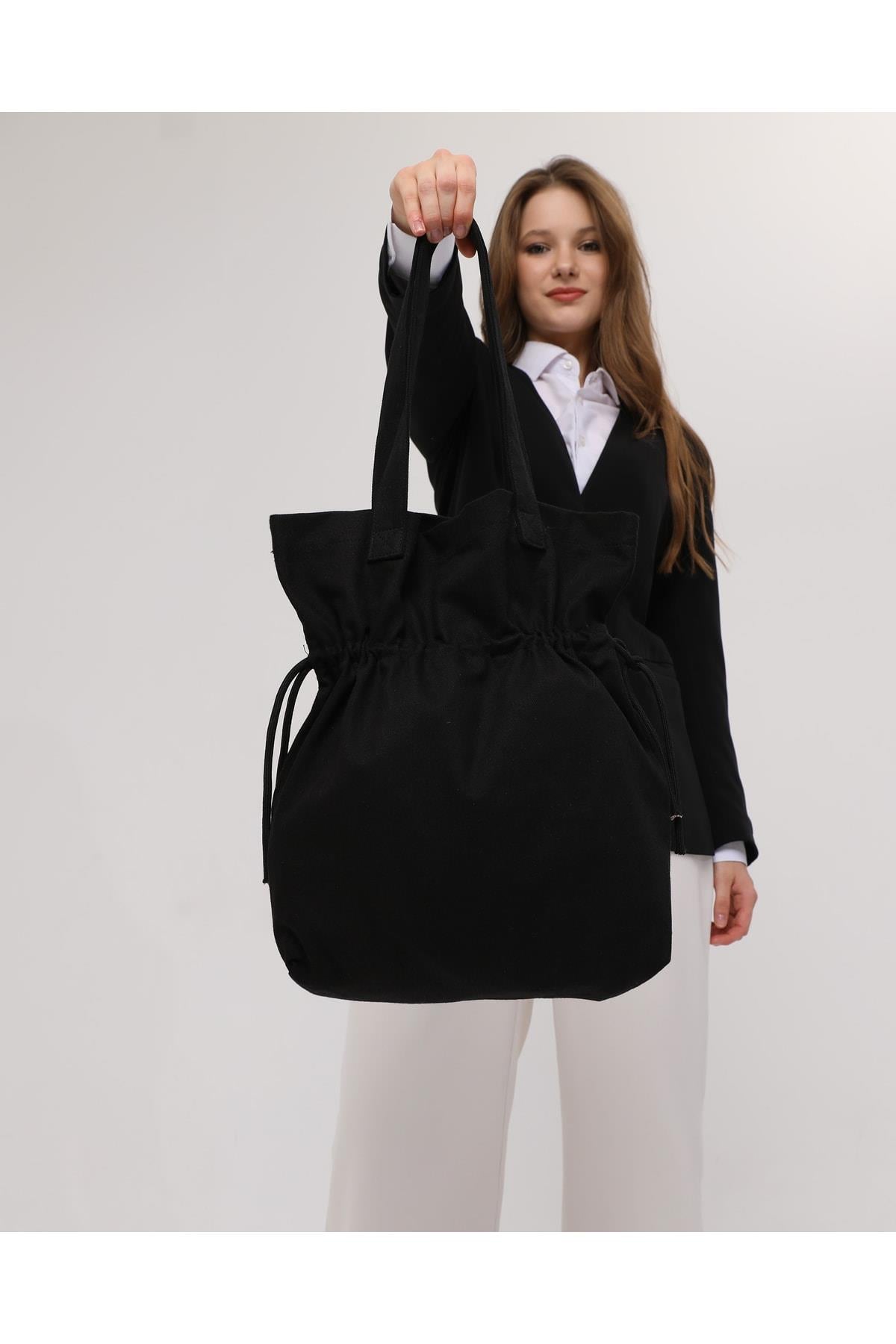 Büzgülü Model Çanta (Siyah)