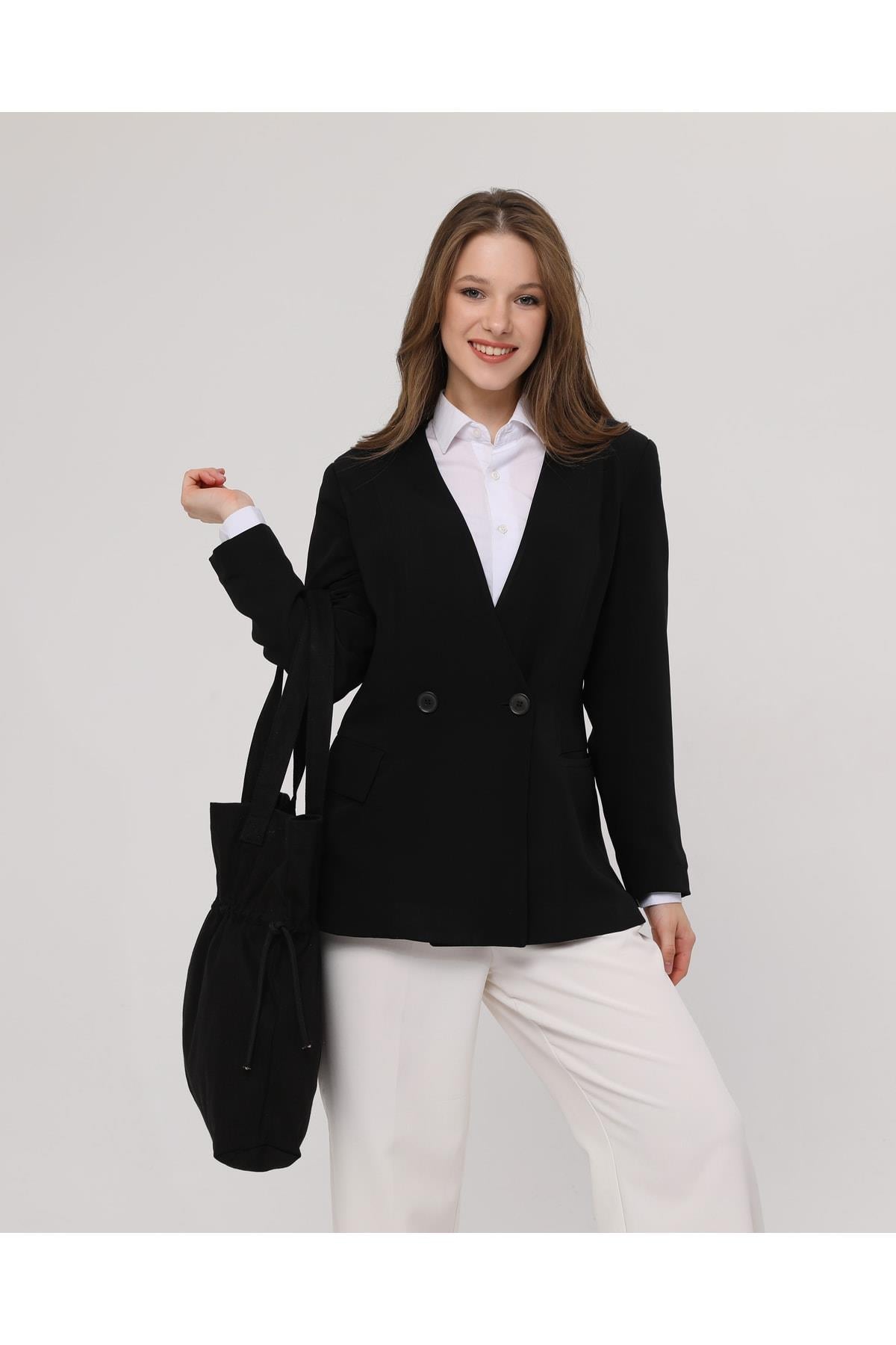 Büzgülü Model Çanta (Siyah)
