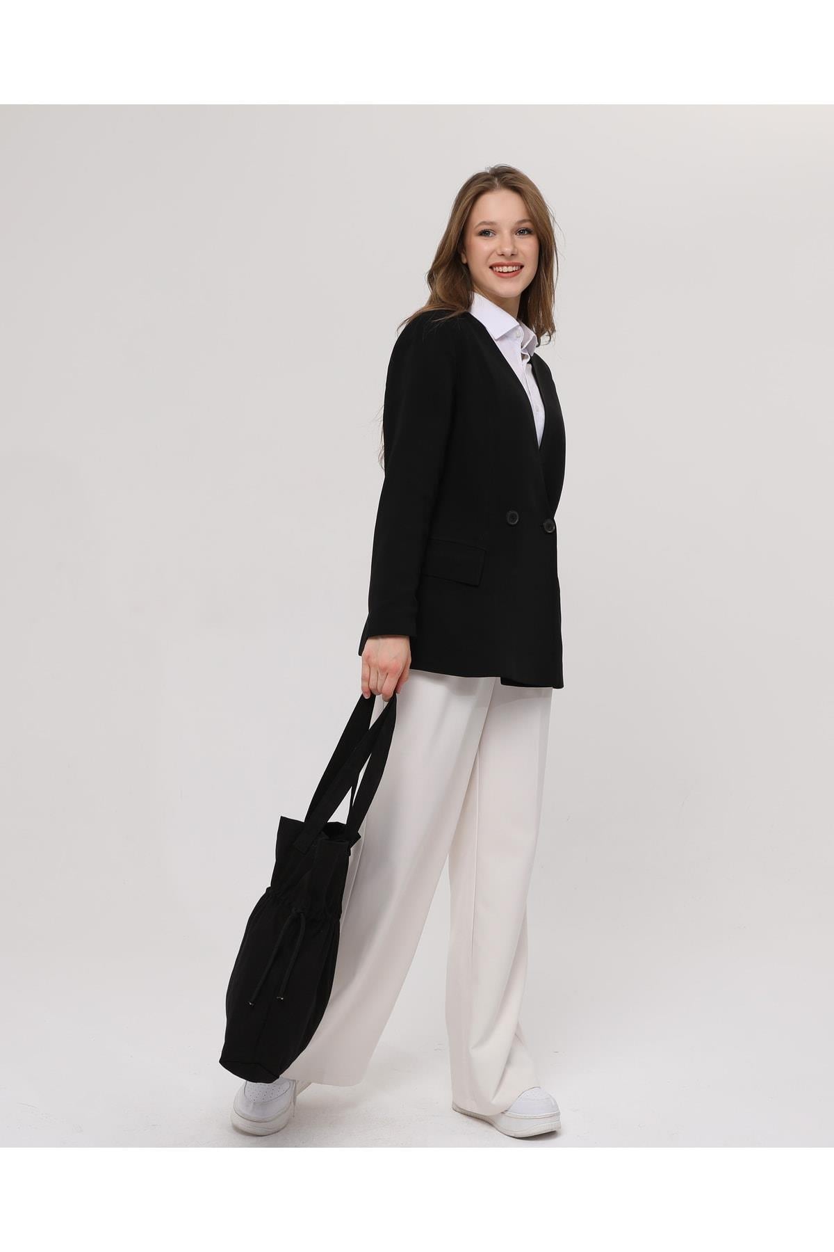 Büzgülü Model Çanta (Siyah)
