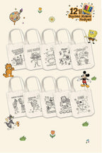 Çizgi Film Desenli Boyama Çantası - 10 Adet