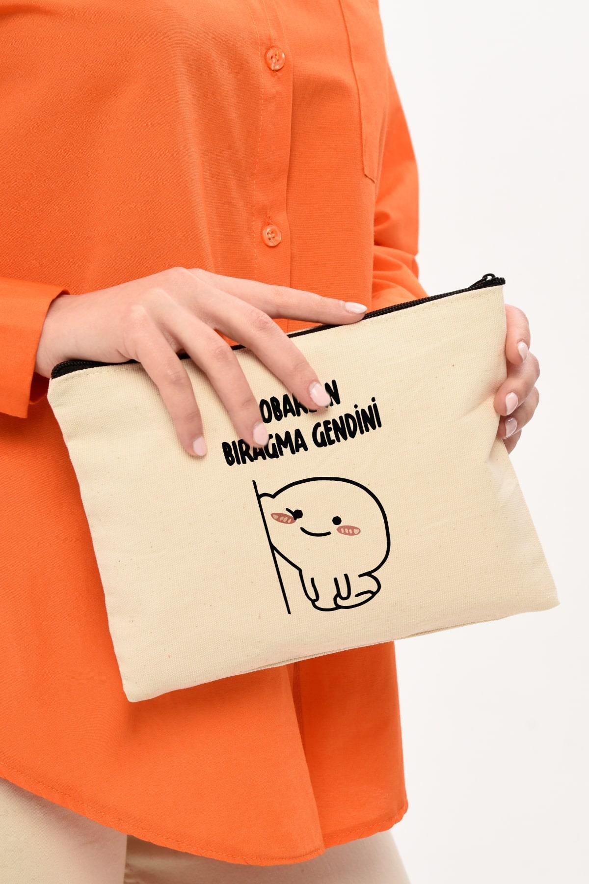 Clutch Dobarlan Baskılı Kanvas Makyaj Çantası
