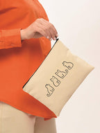 Clutch Minik Kediler Kanvas Makyaj Çantası