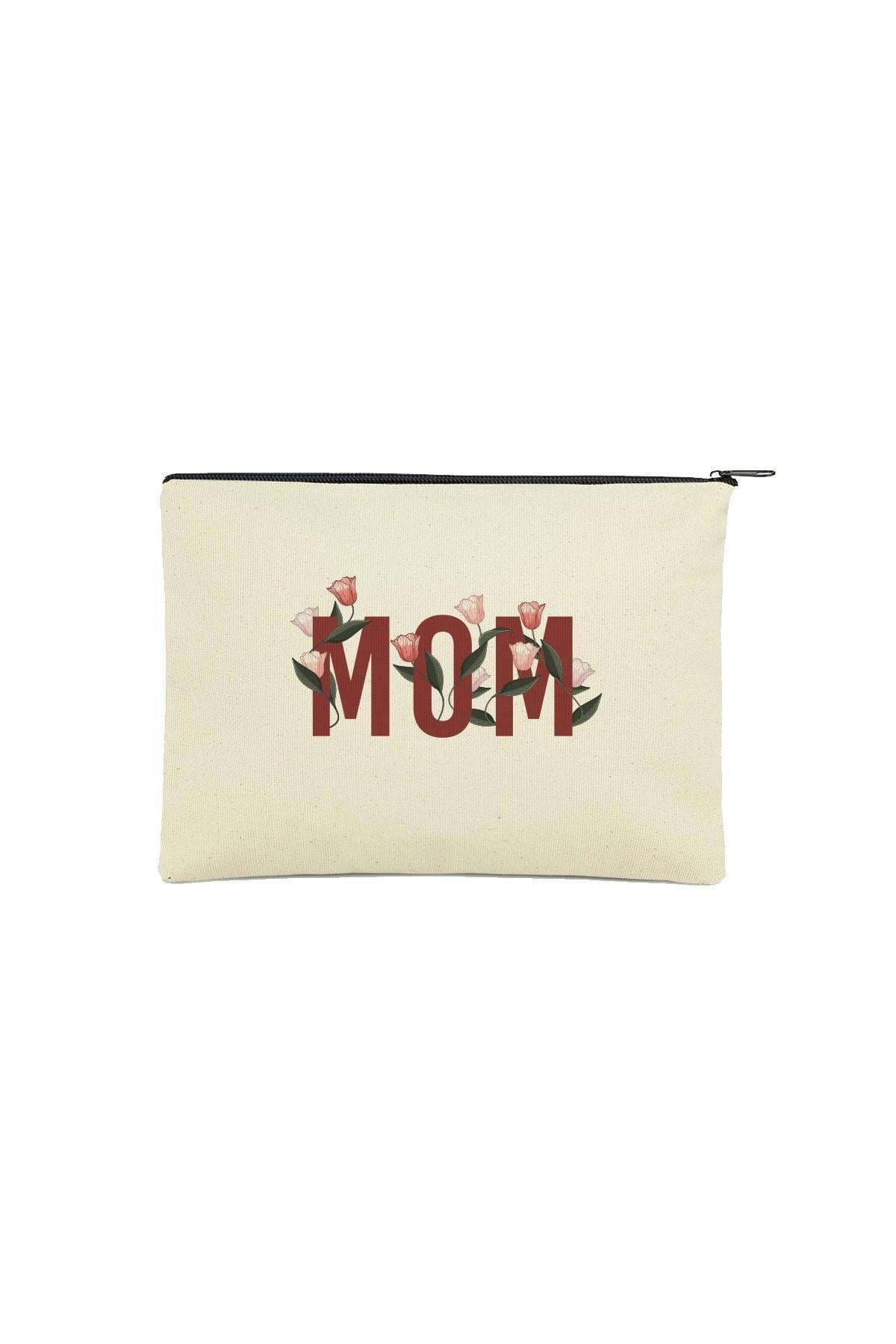 Clutch Mom Baskılı Kanvas Makyaj Çantası