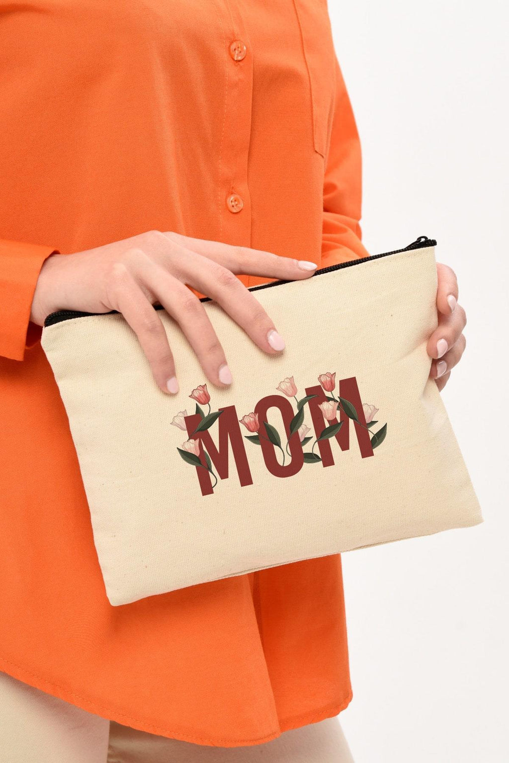Clutch Mom Baskılı Kanvas Makyaj Çantası
