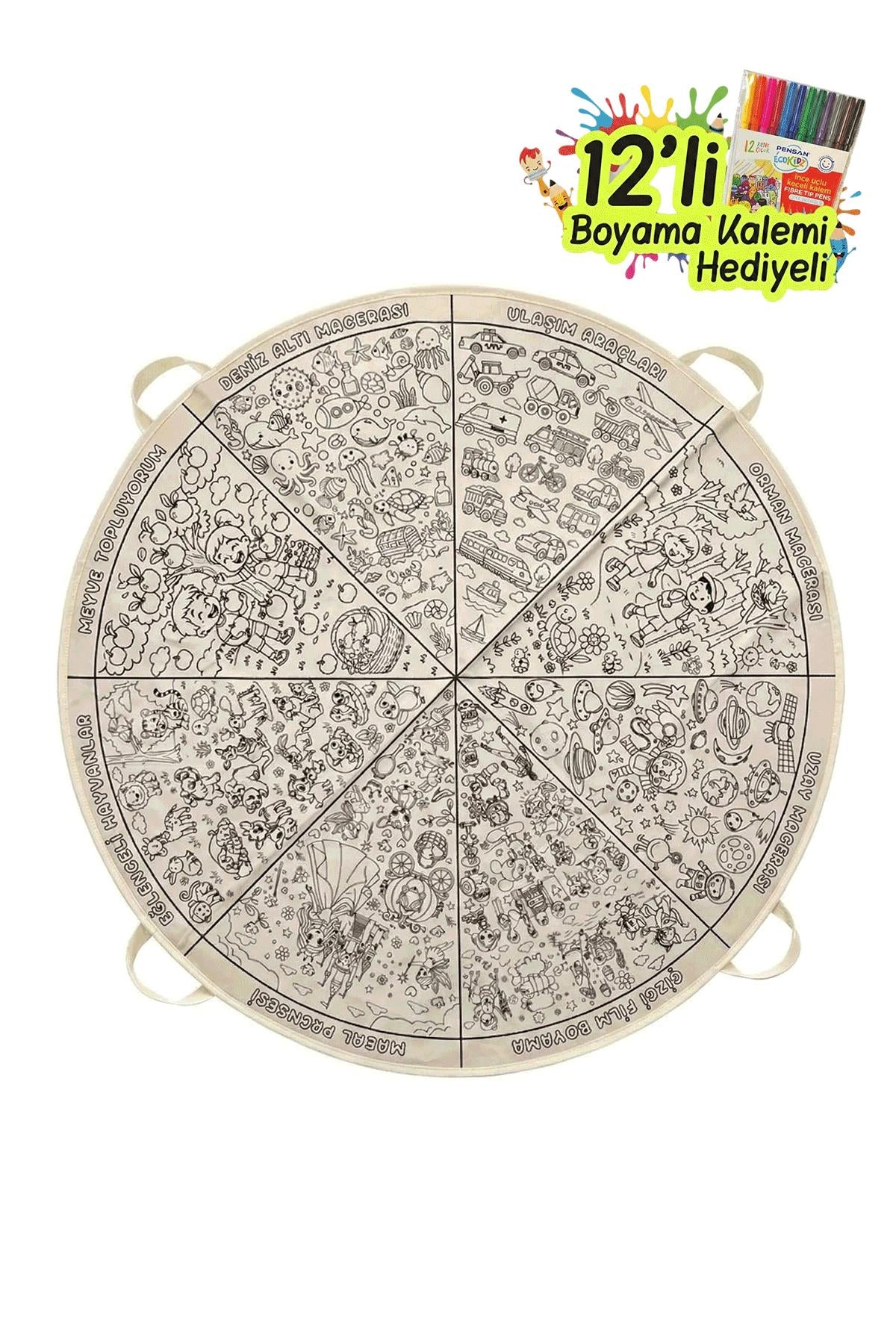 Eğitici Boyama Halısı - Zeka Geliştirici Aktivite Seti - Tekrar Boyanabilir V2