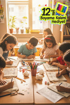 Eğlenceli Aktiviteler Baskılı Boyama Cüzdanları - 10 Adet