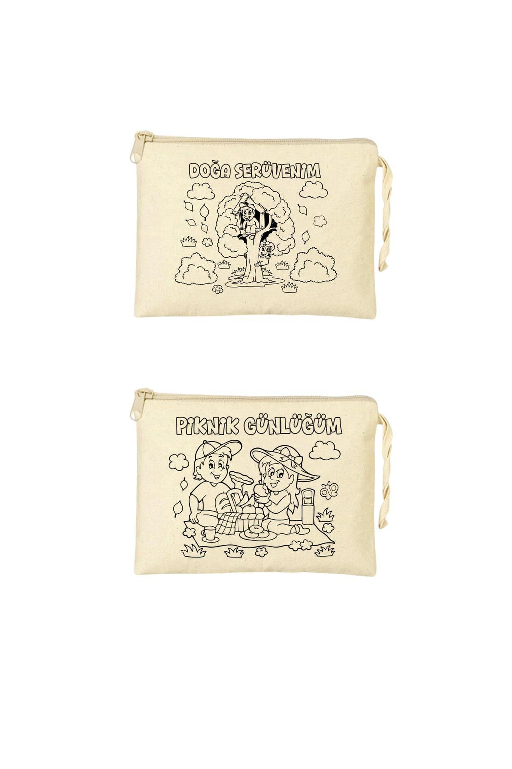 Eğlenceli Aktiviteler Baskılı Boyama Cüzdanları - 10 Adet