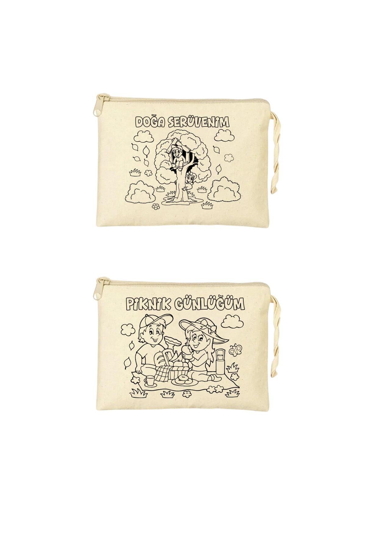 Eğlenceli Aktiviteler Baskılı Boyama Cüzdanları - 10 Adet