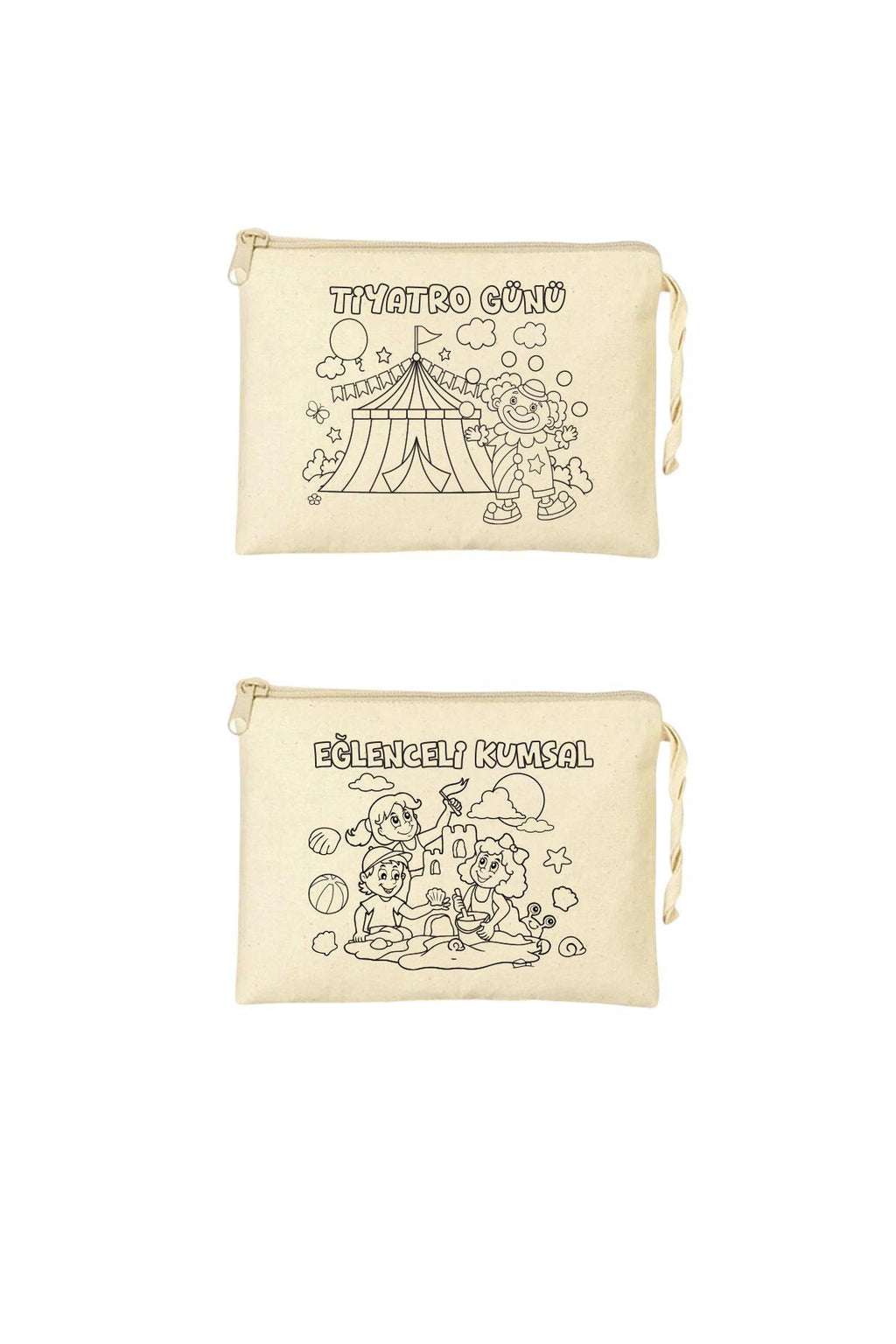 Eğlenceli Aktiviteler Baskılı Boyama Cüzdanları - 10 Adet