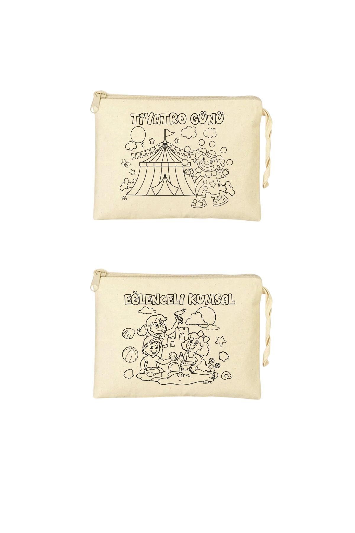 Eğlenceli Aktiviteler Baskılı Boyama Cüzdanları - 10 Adet