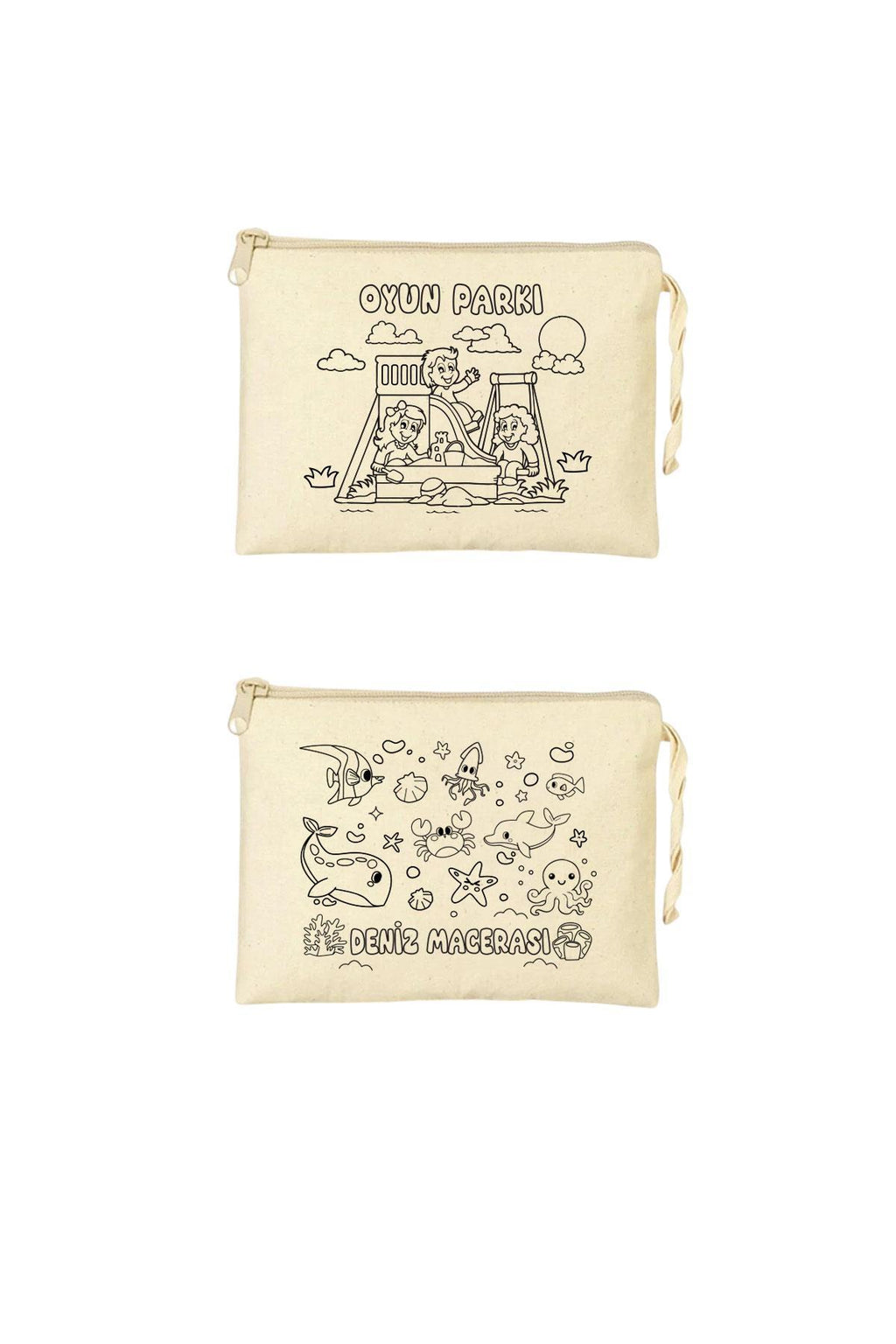 Eğlenceli Aktiviteler Baskılı Boyama Cüzdanları - 10 Adet