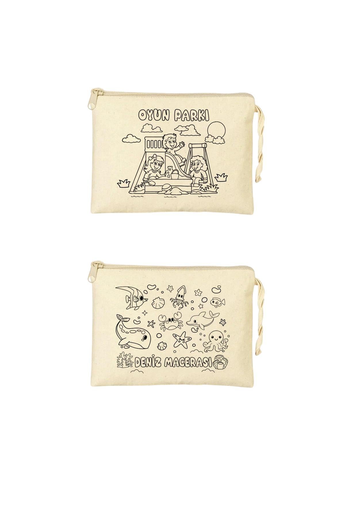 Eğlenceli Aktiviteler Baskılı Boyama Cüzdanları - 10 Adet