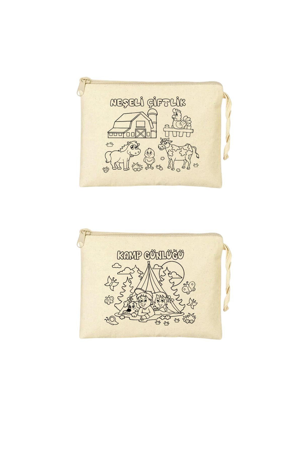 Eğlenceli Aktiviteler Baskılı Boyama Cüzdanları - 10 Adet