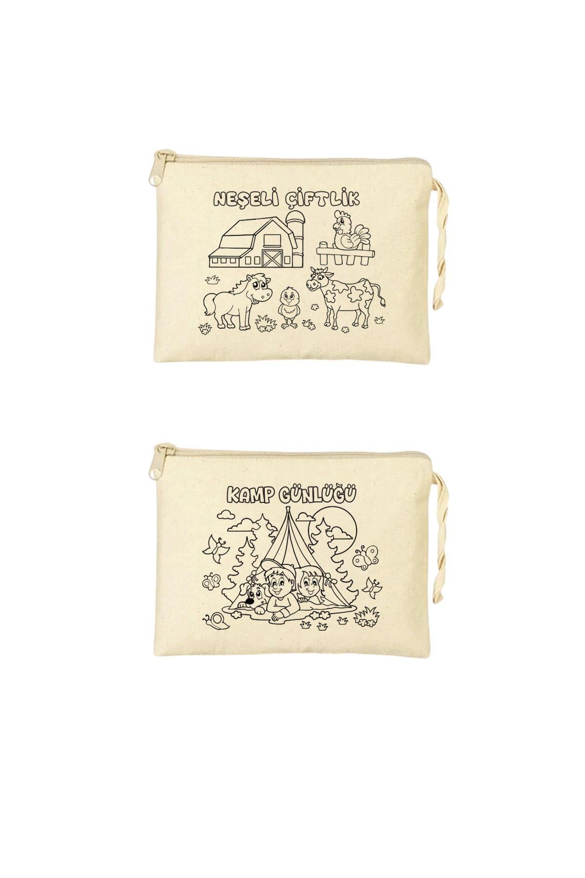 Eğlenceli Aktiviteler Baskılı Boyama Cüzdanları - 10 Adet