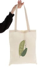 Green Leaf Baskılı Ham Bez Çanta