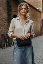 Işıltılı Clutch Siyah