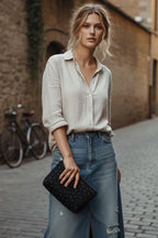 Işıltılı Clutch Siyah