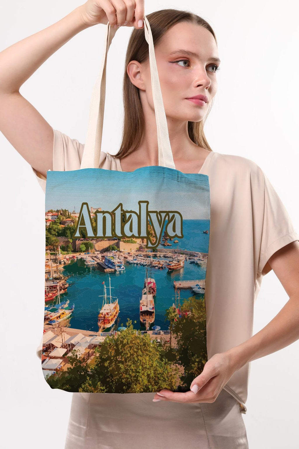Kanvas Antalya Baskılı Bez Çanta