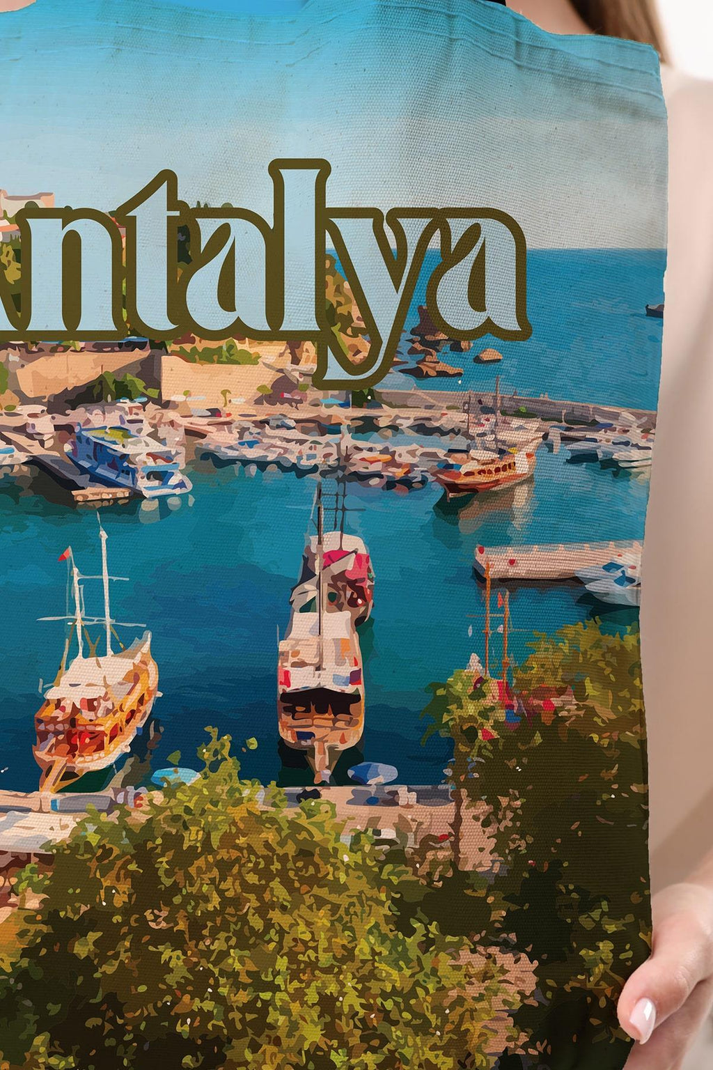 Kanvas Antalya Baskılı Bez Çanta