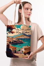 Kanvas Antalya Kaş Baskılı Bez Çanta